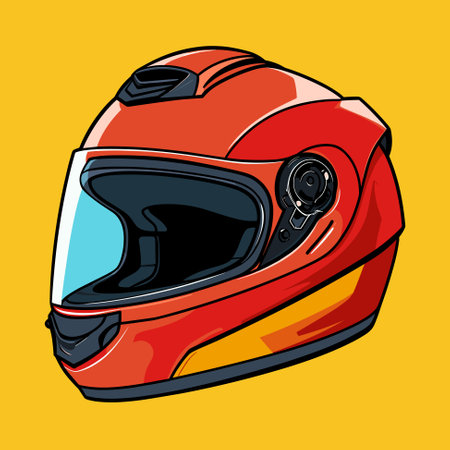 Motorcycle helmet, helmet for a motorist isolated on neutral background, vector illustrationのイラスト素材