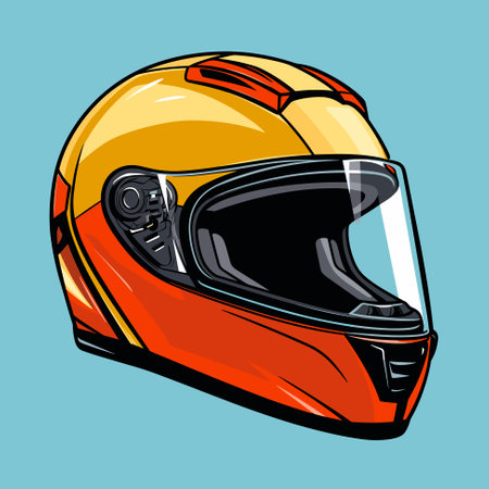 Motorcycle helmet, helmet for a motorist isolated on neutral background, vector illustrationのイラスト素材