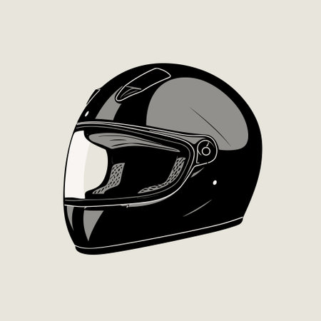 Motorcycle helmet, helmet for a motorist isolated on neutral background, vector illustrationのイラスト素材