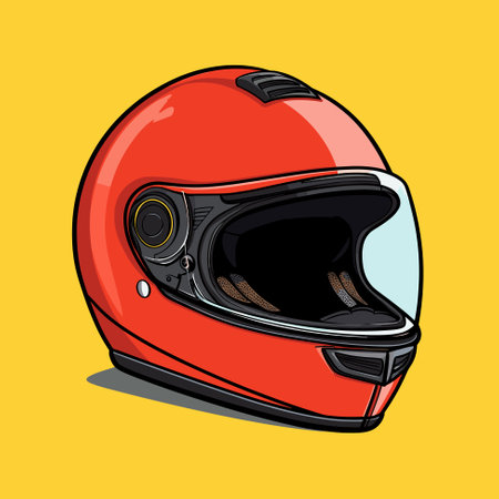 Motorcycle helmet, helmet for a motorist isolated on neutral background, vector illustrationのイラスト素材