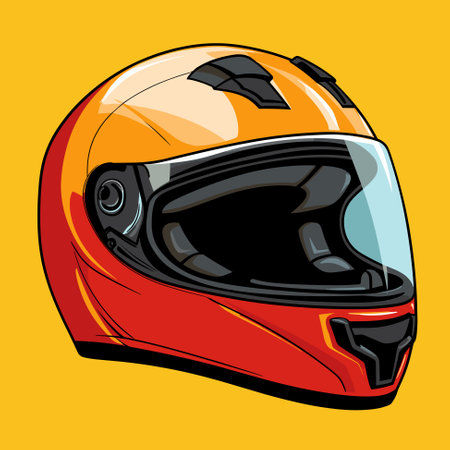 Motorcycle helmet, helmet for a motorist isolated on neutral background, vector illustrationのイラスト素材