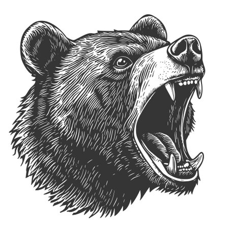 Roaring big bear mascotのイラスト素材