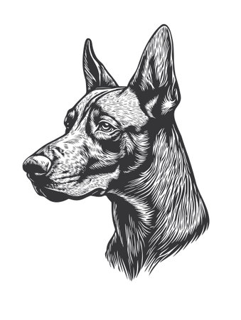 Doberman Pinscher Dogのイラスト素材