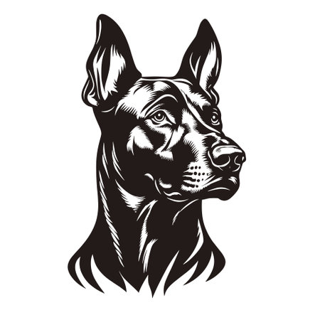Doberman Pinscher Dogのイラスト素材