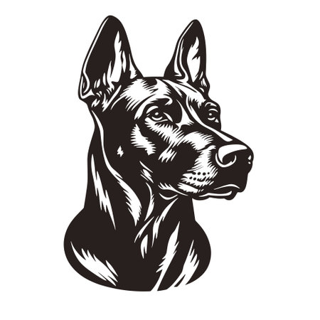 Doberman Pinscher Dogのイラスト素材