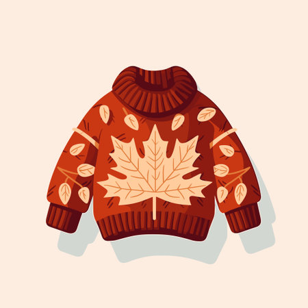 Autumn warm comfy sweater. Cozy fall. Vector illustration.のイラスト素材