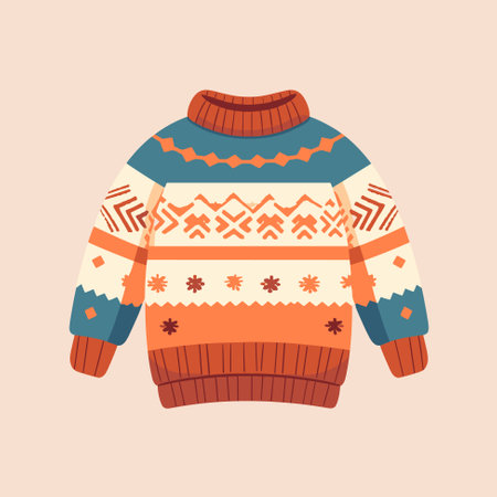 Winter warm comfy sweater. Cozy winter mood. Vector illustration.のイラスト素材
