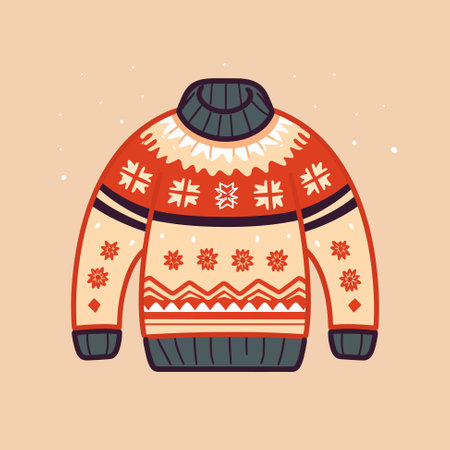 Winter warm comfy sweater. Cozy winter mood. Vector illustration.のイラスト素材