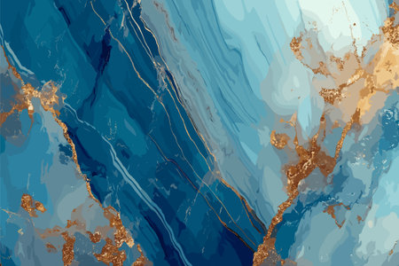 Multicolored abstract marble and gold texture background. Template for invitation card, packaging, wallpaper.のイラスト素材