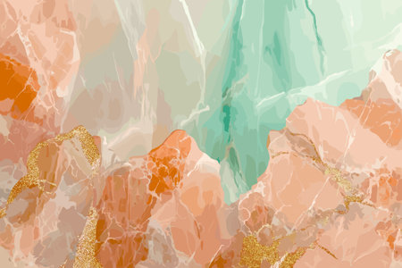 Multicolored abstract marble and gold texture background. Template for invitation card, packaging, wallpaper.のイラスト素材