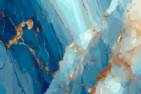 Multicolored abstract marble and gold texture background. Template for invitation card, packaging, wallpaper.のイラスト素材