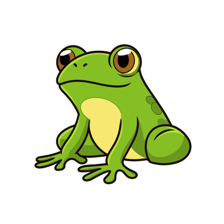 Cute Frog cartoon outline isolated vector illustrationのイラスト素材