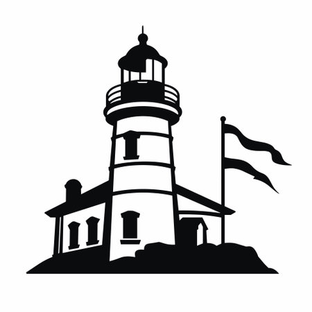 Lighthouse in the sea.のイラスト素材