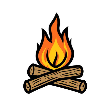 Vector campfire iconのイラスト素材