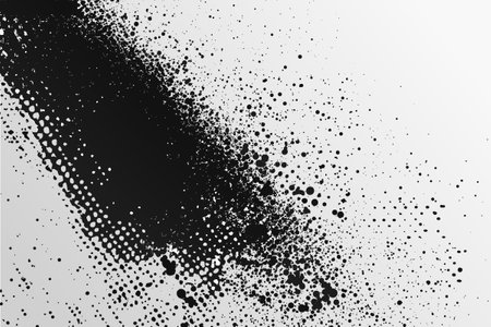 Noise gradient vector texture. Dotwork gradient pattern background. Black noise stipple dots. Sand grain effect. Abstract noise dotwork pattern. Stochastic dotted grunge banner template.のイラスト素材