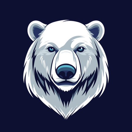 Polar bear headのイラスト素材