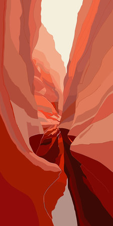 Abstract vector illustration landscape view beautiful canyonのイラスト素材