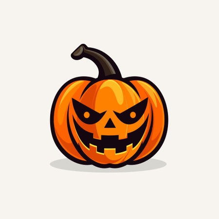 Pumpkin mascot design for Halloween traditional festival. 31 october black night scary pumpkin with scary face and eyesのイラスト素材