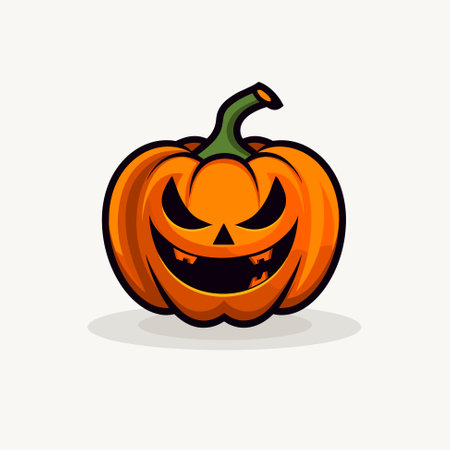 Pumpkin mascot design for Halloween traditional festival. 31 october black night scary pumpkin with scary face and eyesのイラスト素材