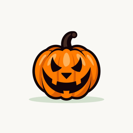 Pumpkin mascot design for Halloween traditional festival. 31 october black night scary pumpkin with scary face and eyesのイラスト素材