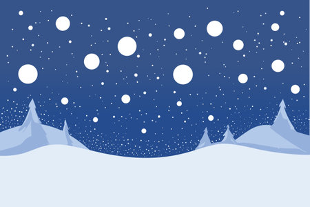 Winter panoramic natural landscape. Beautiful snowy winter landscapeのイラスト素材