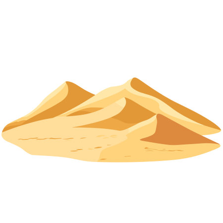 Desert Sand Dunes Icon Isolated on White. Sand Desert Symbol. Vector Illustrationのイラスト素材
