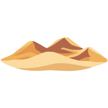 Desert Sand Dunes Icon Isolated on White. Sand Desert Symbol. Vector Illustrationのイラスト素材