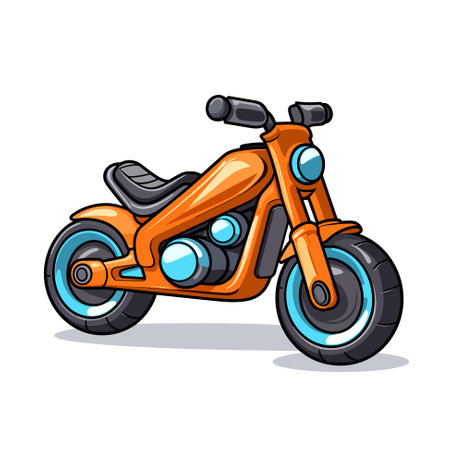 Vector Cartoon Motobike. Cartoon style vector illustrationのイラスト素材