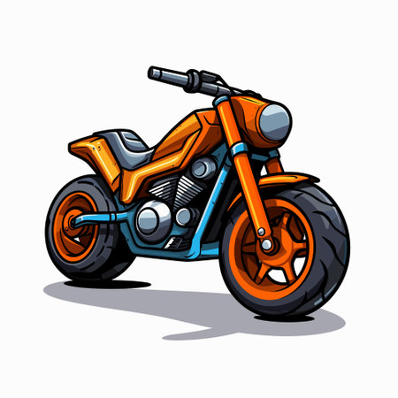 Vector Cartoon Sport Motobike. Cartoon style vector illustrationのイラスト素材
