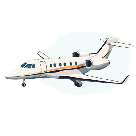 Jet private small airplane, vector illustrationのイラスト素材
