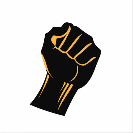 Fist clenched symbol. Power, strength icon template, vector illustrationのイラスト素材