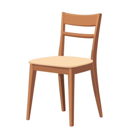 Classic wooden chair vector illustration on white background, icon furniture templateのイラスト素材