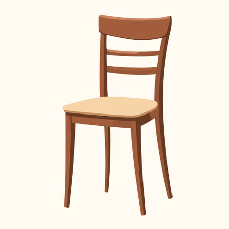 Classic wooden chair vector illustration on white background, icon furniture templateのイラスト素材