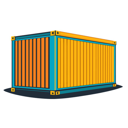 Shipping container used for storage and transportation in global logistics. Ð¡oncept vector illustrationのイラスト素材