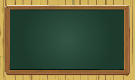 Chalkboard blackboard with wooden frame. Empty school chalkboard for classroom or restaurant menu. Vector template blackboard for designのイラスト素材