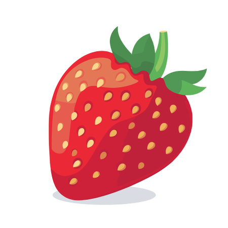 Vector image of strawberry logo icon template. Healthy food and fresh fruit concept. Juicy fruits, strawberry snacks, vegetarian dishes.のイラスト素材