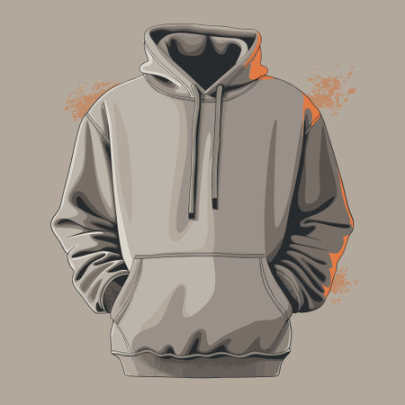 Unisex Hooded Sweatshirt. Sweatshirt hoodie illustration with cord. Vector illustration.のイラスト素材
