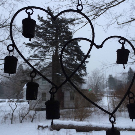 hearts in the snowの写真素材