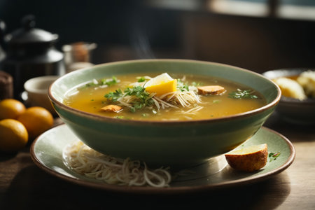 Homemade soup mixed with typical Indonesian spices