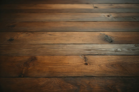 Just above the view of the wooden background. wooden table planks to use as a background or textureの写真素材