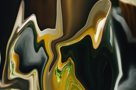 abstract background of black and yellow marbling pattern, digitally generated imageの写真素材