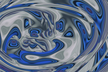 Beautiful abstraction of liquid paints in slow blending flow mixing together gentlyの写真素材