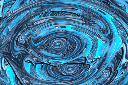 Beautiful abstraction of liquid paints in slow blending flow mixing together gentlyの写真素材