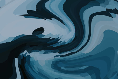 Beautiful abstraction of liquid paints in slow blending flow mixing together gentlyの写真素材