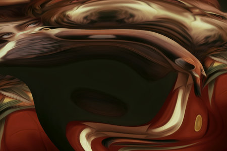 Beautiful abstraction of liquid paints in slow blending flow mixing together gently