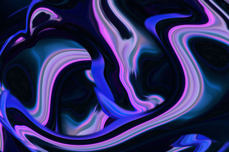Beautiful abstraction of liquid paints in slow blending flow mixing together gentlyの写真素材