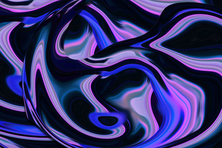 Beautiful abstraction of liquid paints in slow blending flow mixing together gentlyの写真素材