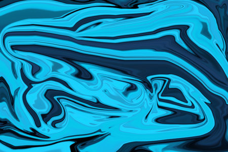 Beautiful abstraction of liquid paints in slow blending flow mixing together gentlyの写真素材