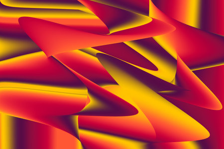 Beautiful abstraction of liquid paints in slow blending flow mixing together gentlyの写真素材