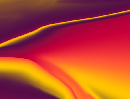 Beautiful abstraction of liquid paints in slow blending flow mixing together gentlyの写真素材